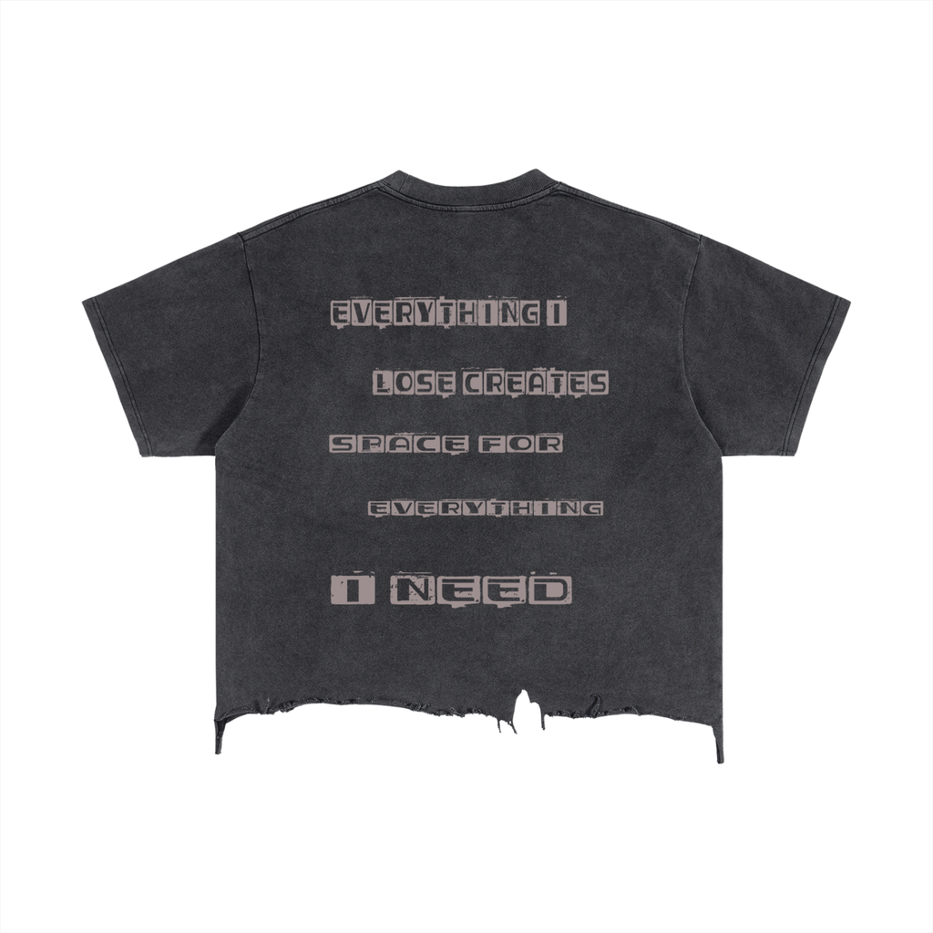 Vintage Wash Boxy Distressed Hem T-Shirt