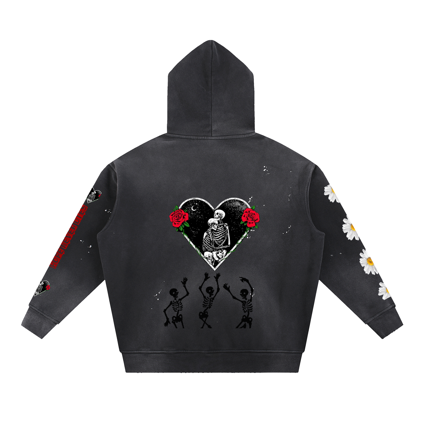 Vintage Washed Frayed Fleece Hoodie