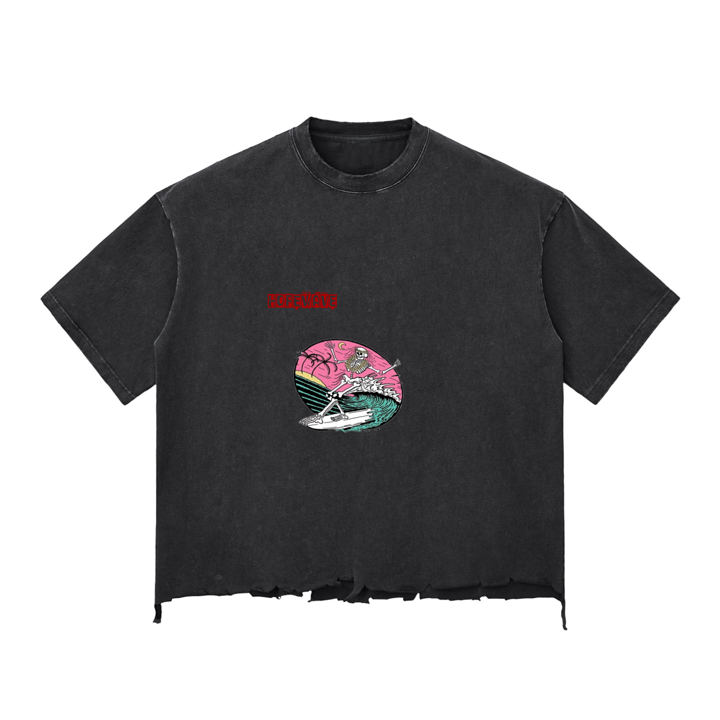 Snow Wash Raw-Hem Boxy T-shirt