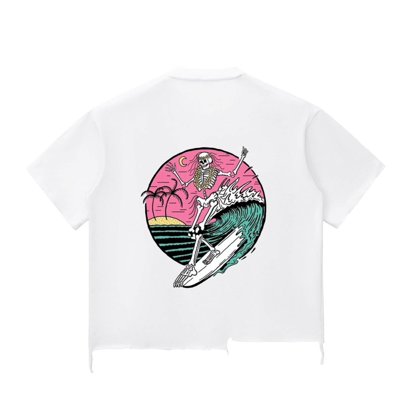 Snow Wash Raw-Hem Boxy T-shirt