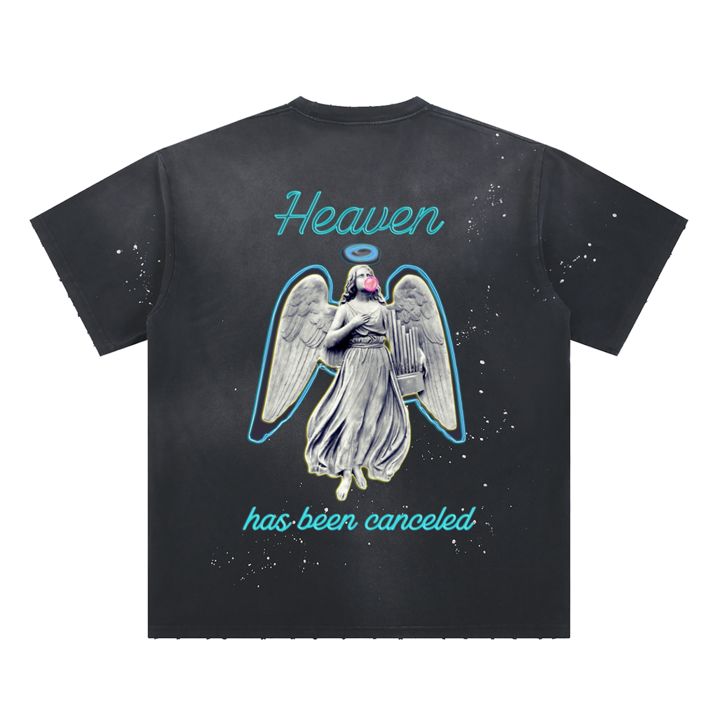 Hand-Frayed Sunfade Paint Splatter T-Shirt