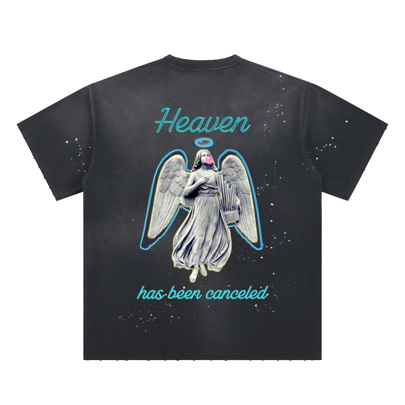 Hand-Frayed Sunfade Paint Splatter T-Shirt