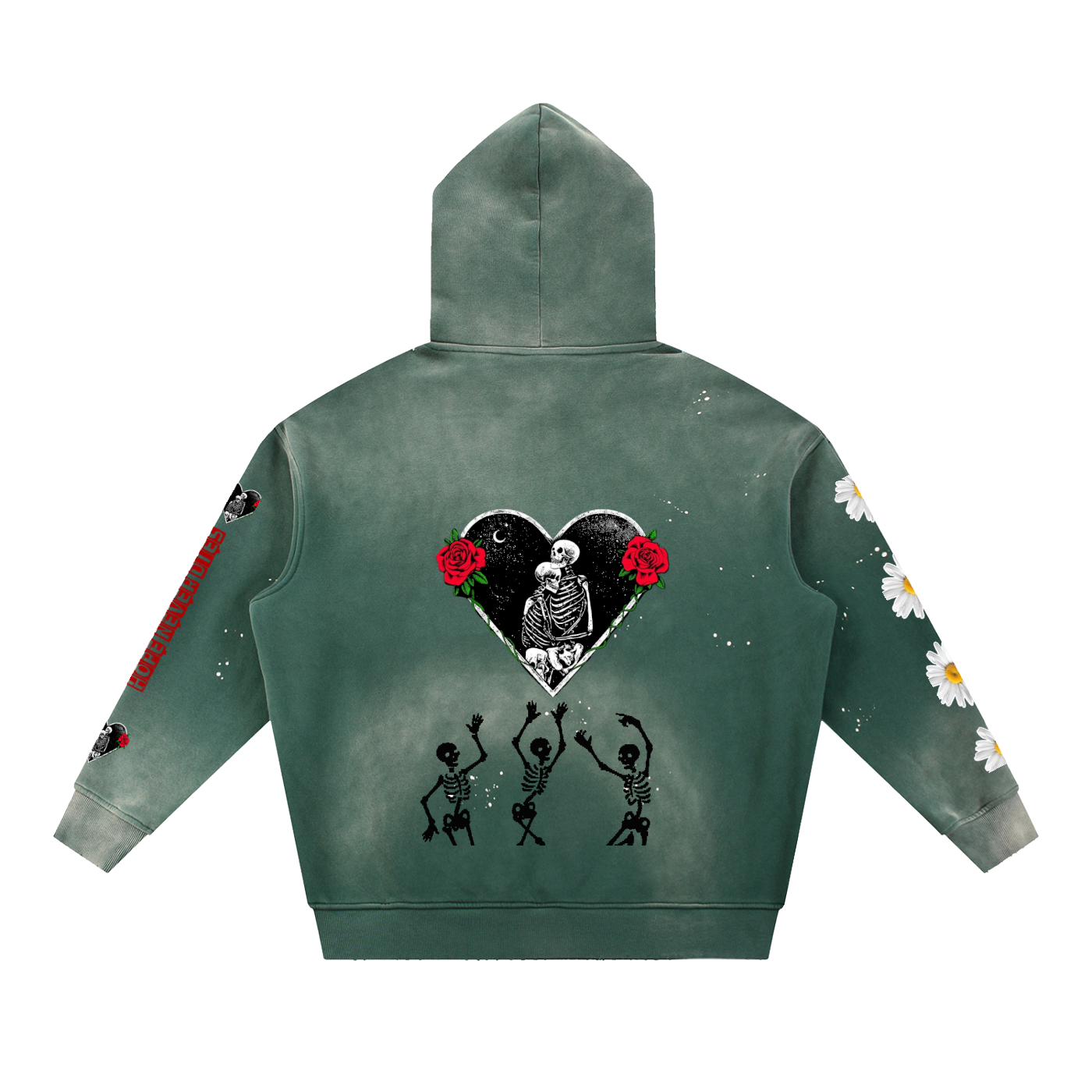 Vintage Washed Frayed Fleece Hoodie