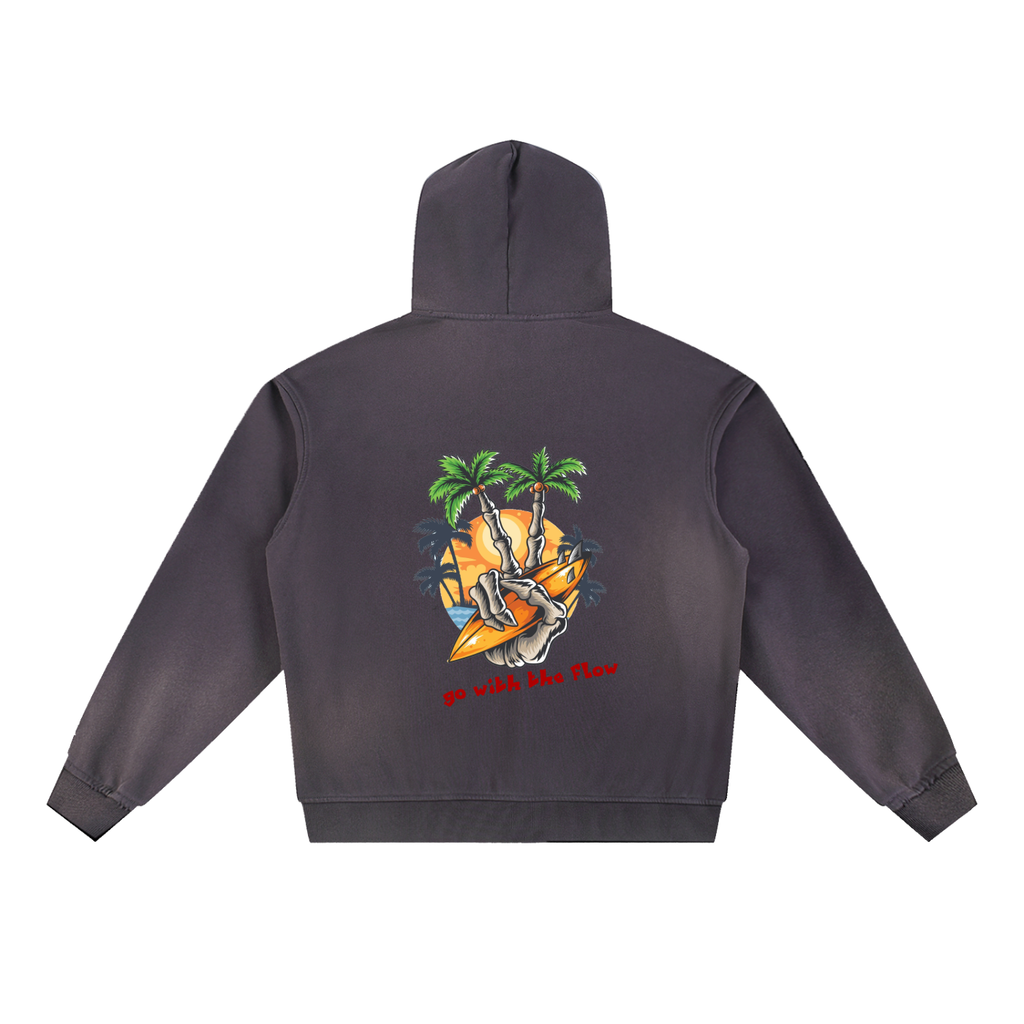 Sun Fade Frayed Fleece Hoodie