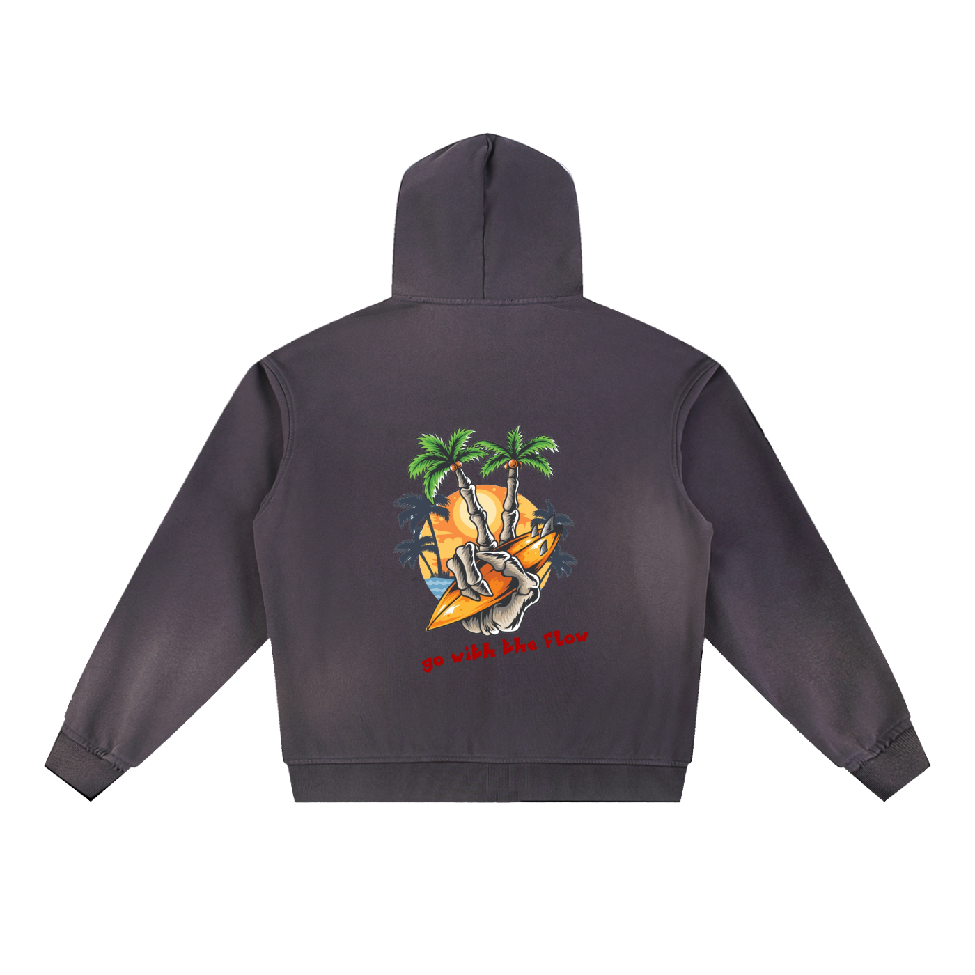 Sun Fade Frayed Fleece Hoodie