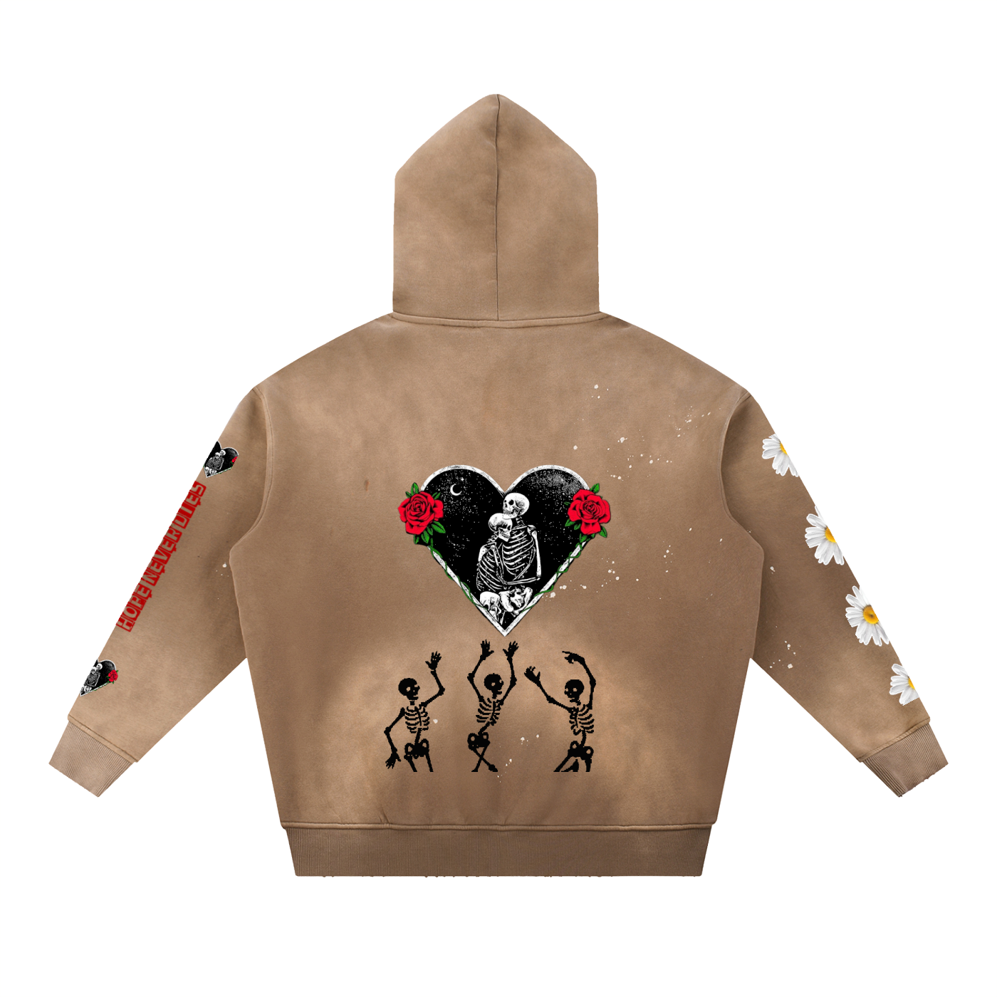 Vintage Washed Frayed Fleece Hoodie