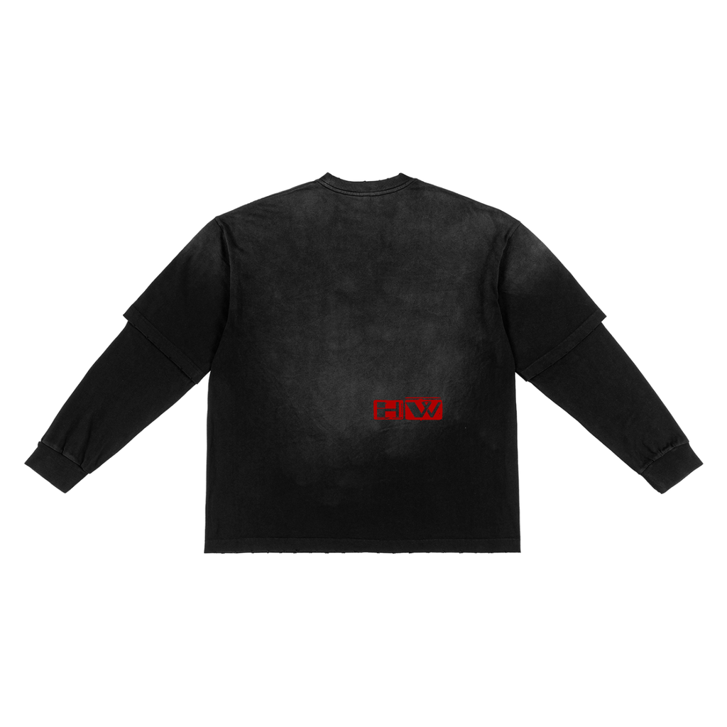 Sunfade Hand-Frayed Faux Two-Piece T-Shirt