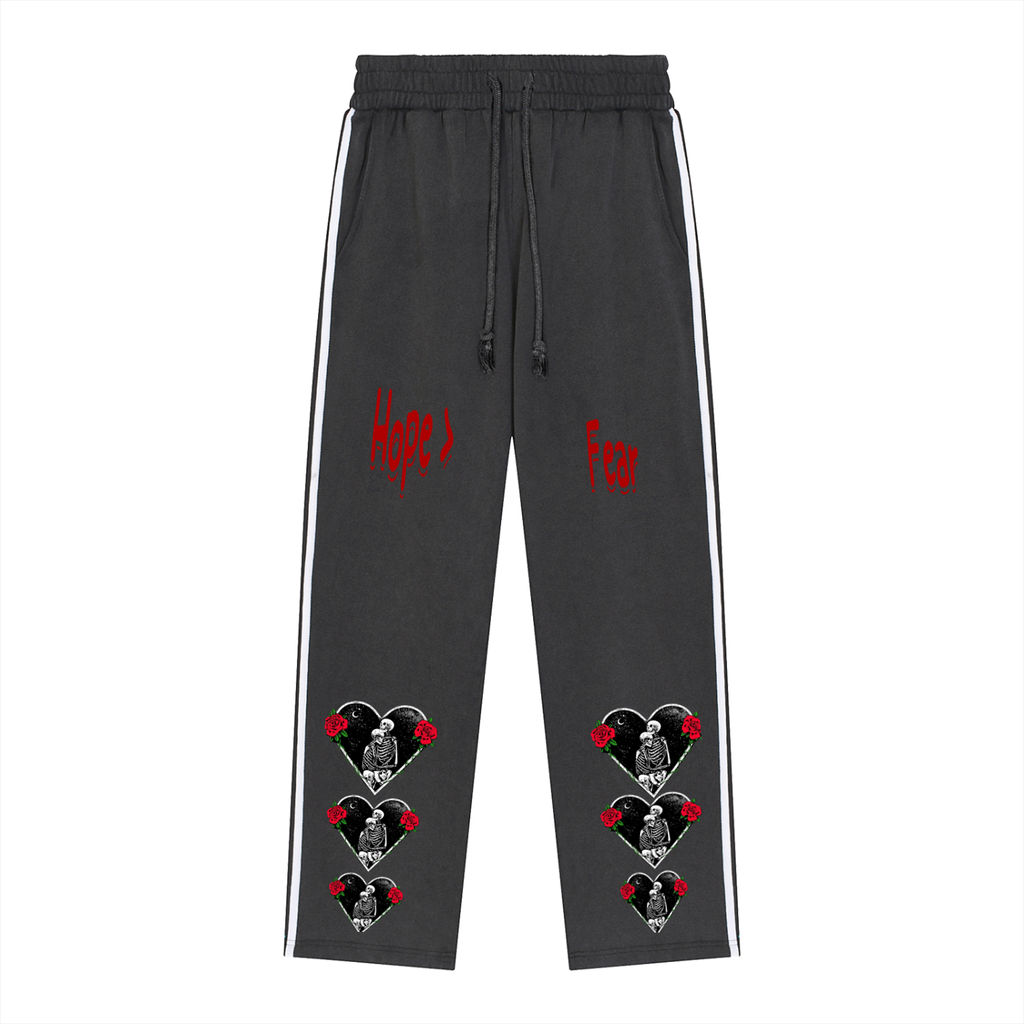 Snow Washed Contrast Tape Sweatpants