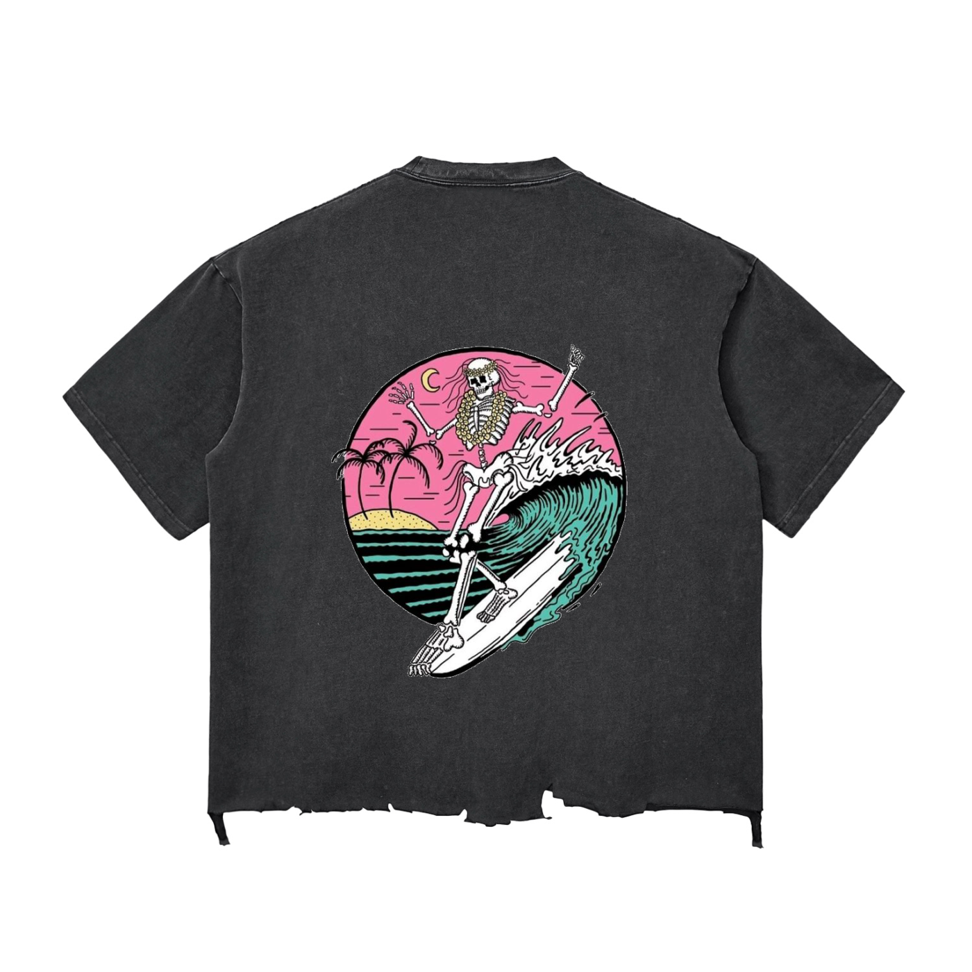 Snow Wash Raw-Hem Boxy T-shirt