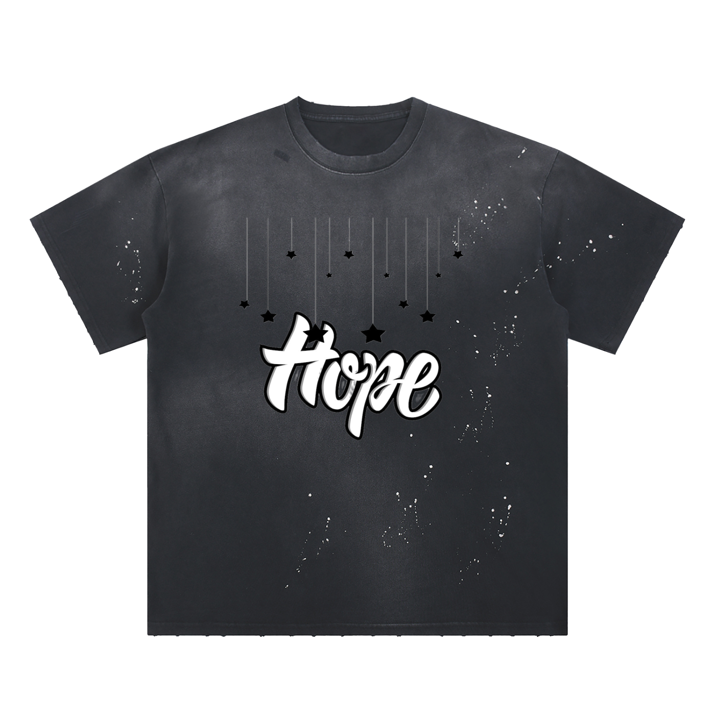 Hand-Frayed Sunfade Paint Splatter T-Shirt