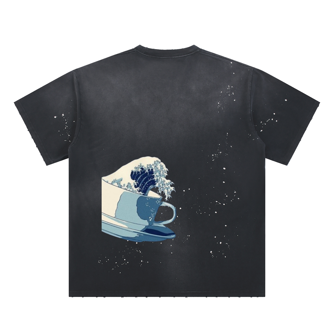 Hand-Frayed Sunfade Paint Splatter T-Shirt