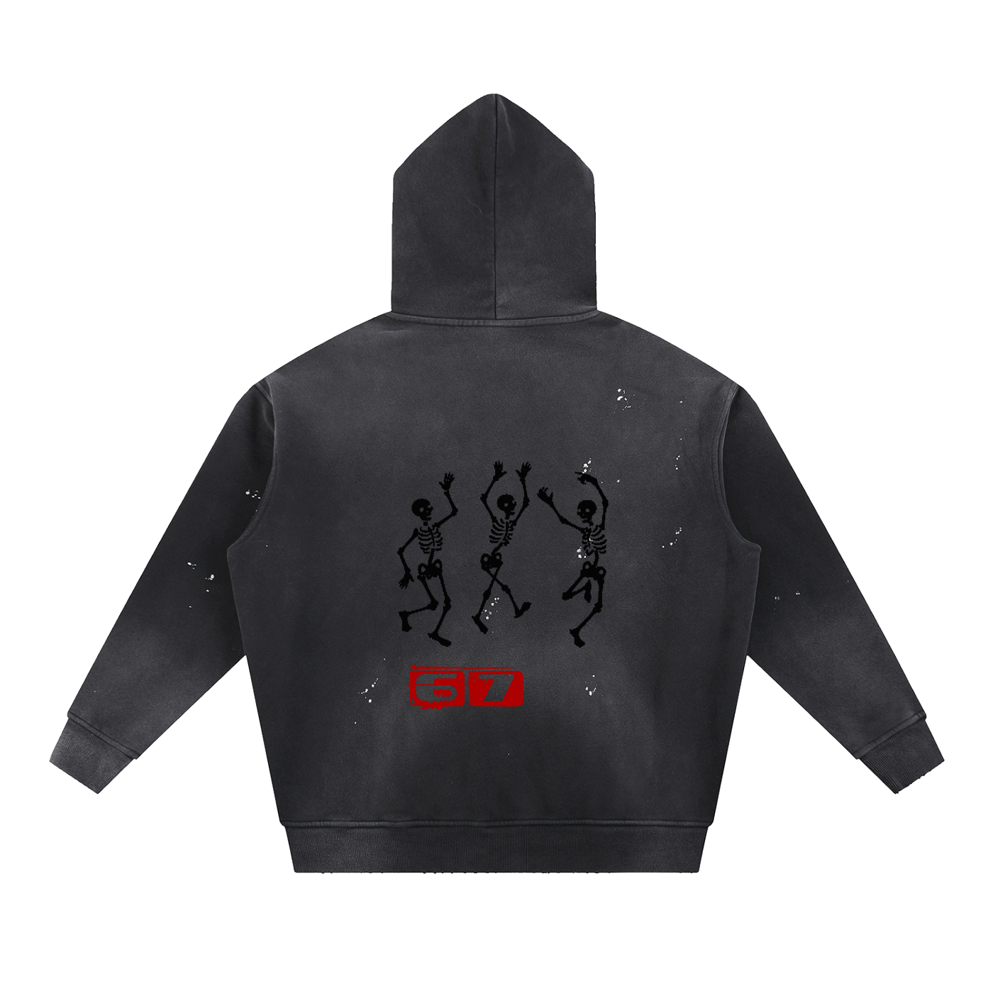 Vintage Washed Frayed Fleece Hoodie