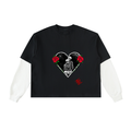 Layered Contrast Sleeve Cotton T-Shirt