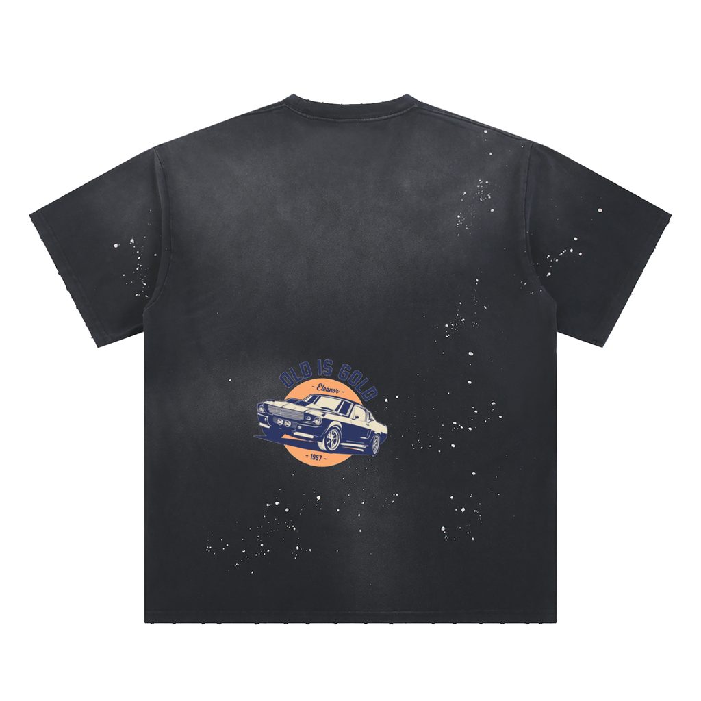 Hand-Frayed Sunfade Paint Splatter T-Shirt