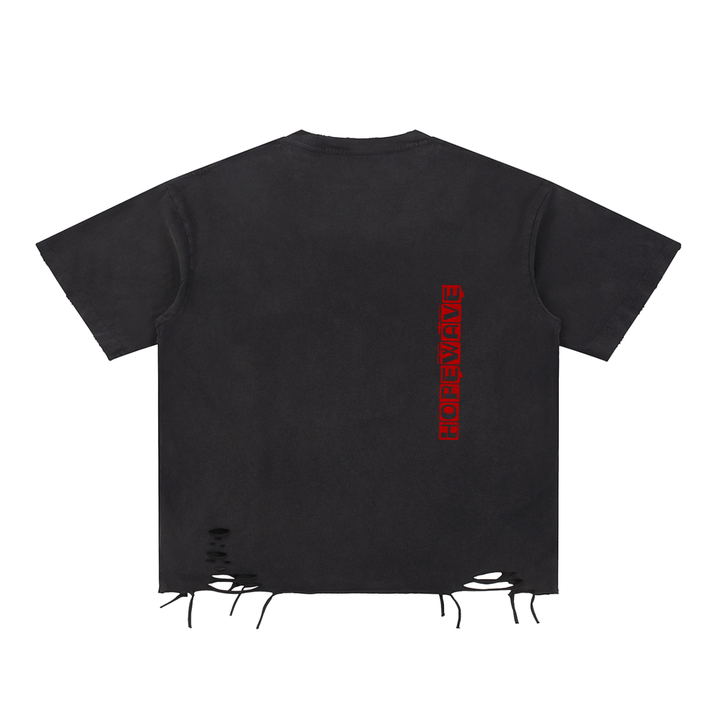 Snow Washed Raw-Hem T-Shirt