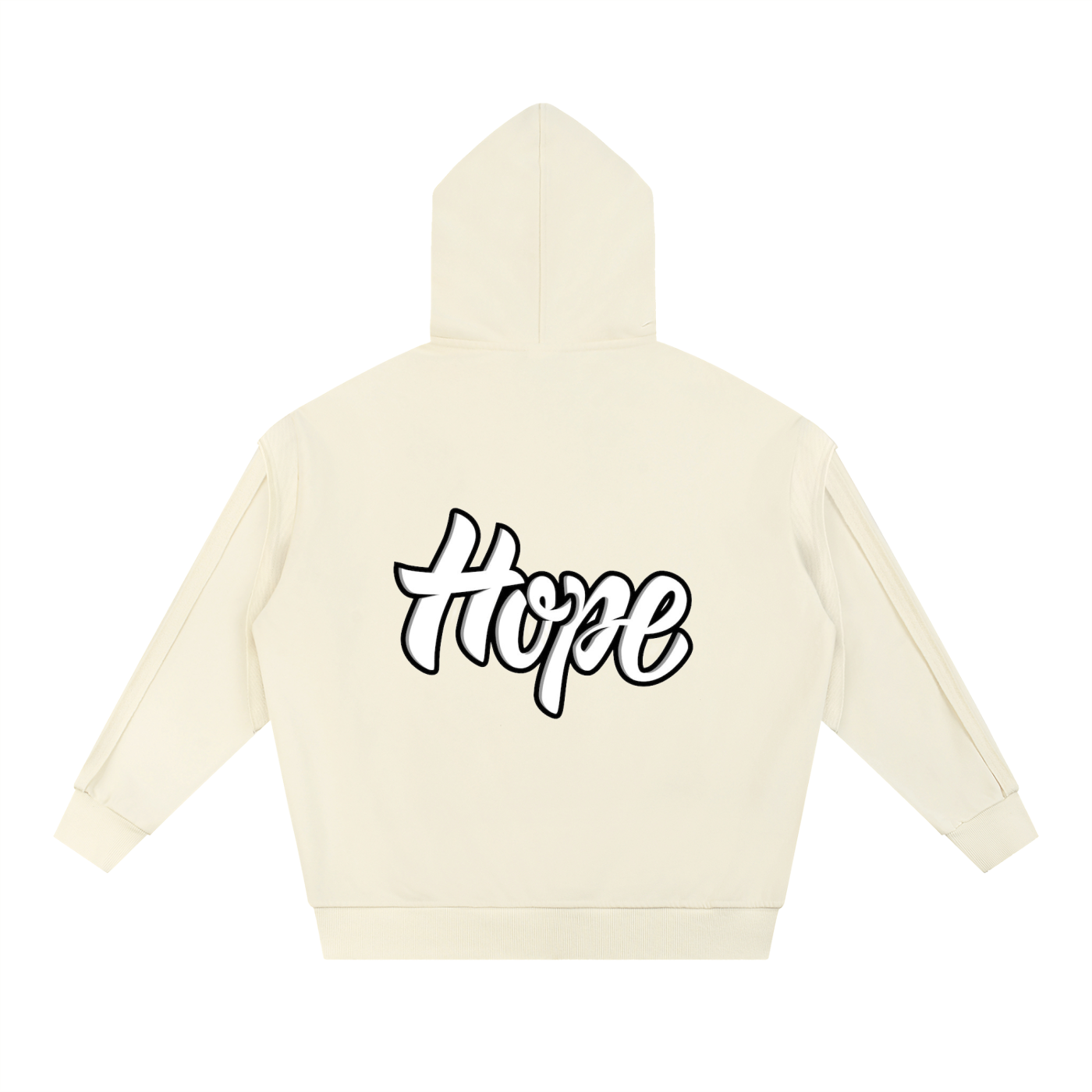 Contrast Tape Raw Edge Double Layered Hoodie