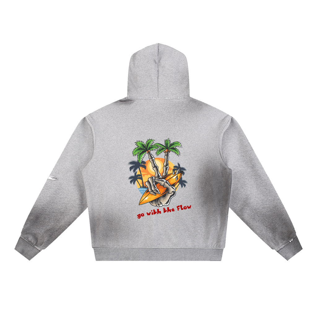 Sun Fade Frayed Fleece Hoodie