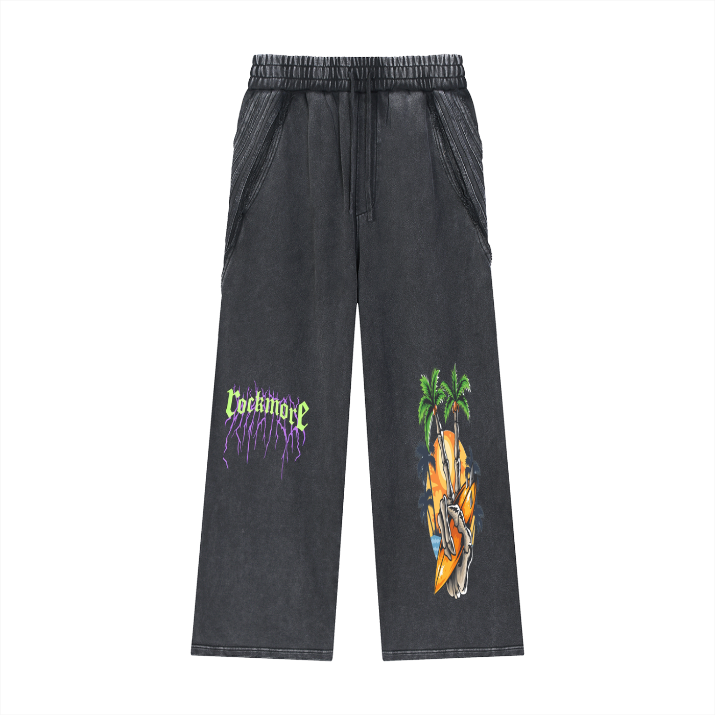 Snow Washed Tape Raw Edge Sweatpants