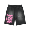 Rectangle Patch Monkey Washed Shorts