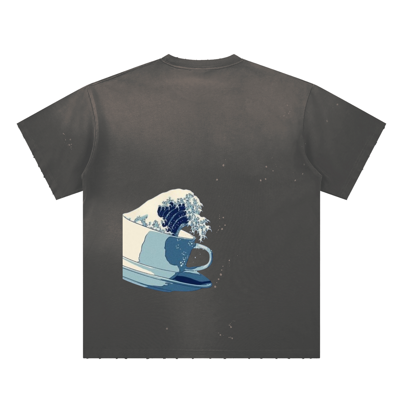 Hand-Frayed Sunfade Paint Splatter T-Shirt