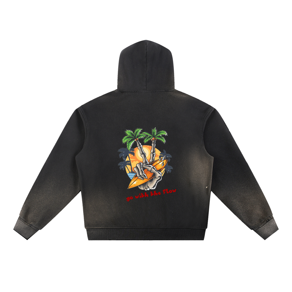 Sun Fade Frayed Fleece Hoodie