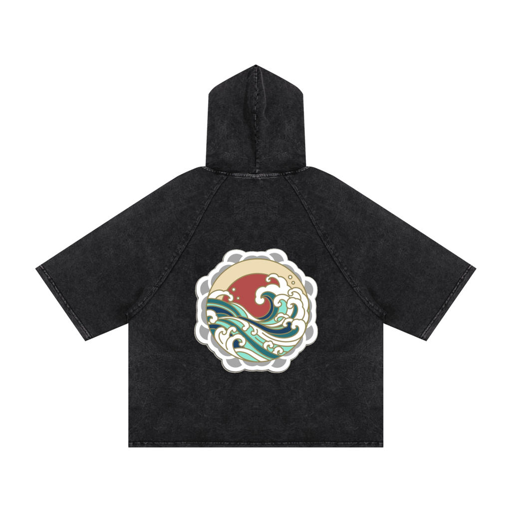 Snow Washed Hooded Boxy T-Shirt