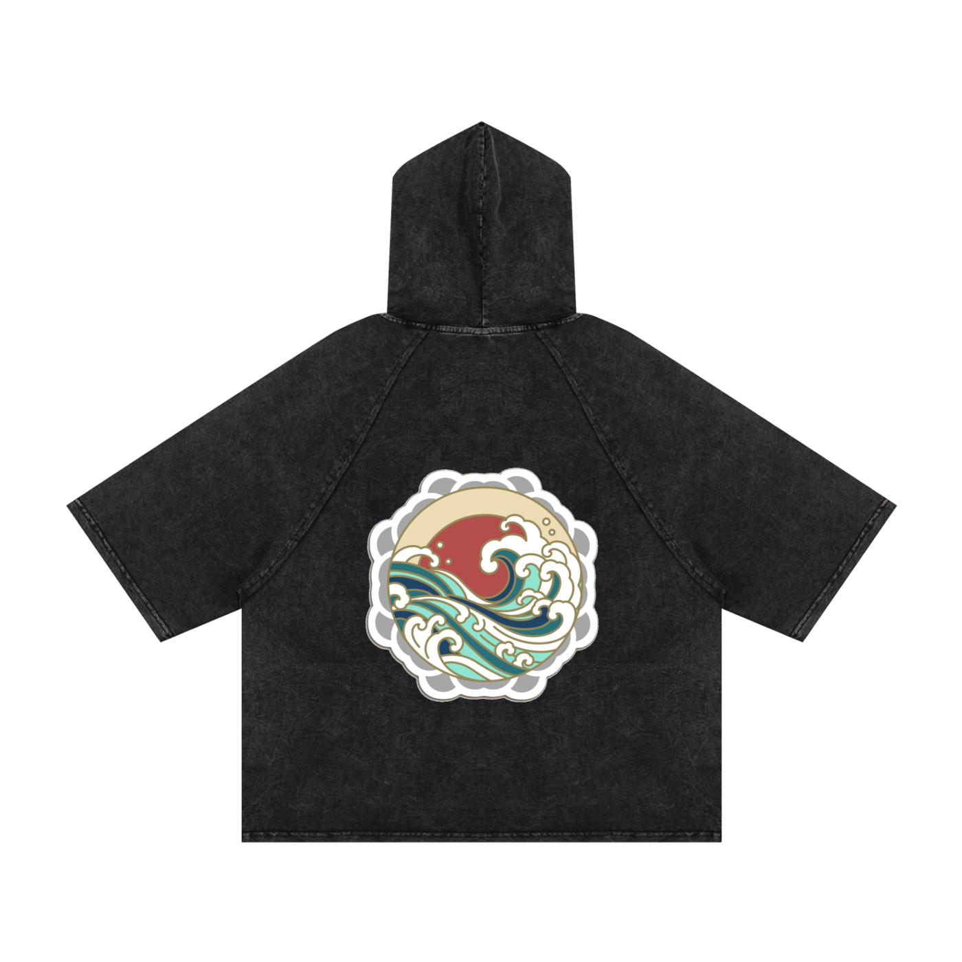 Snow Washed Hooded Boxy T-Shirt