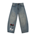 Men's Distressed Barrel Leg Jeans