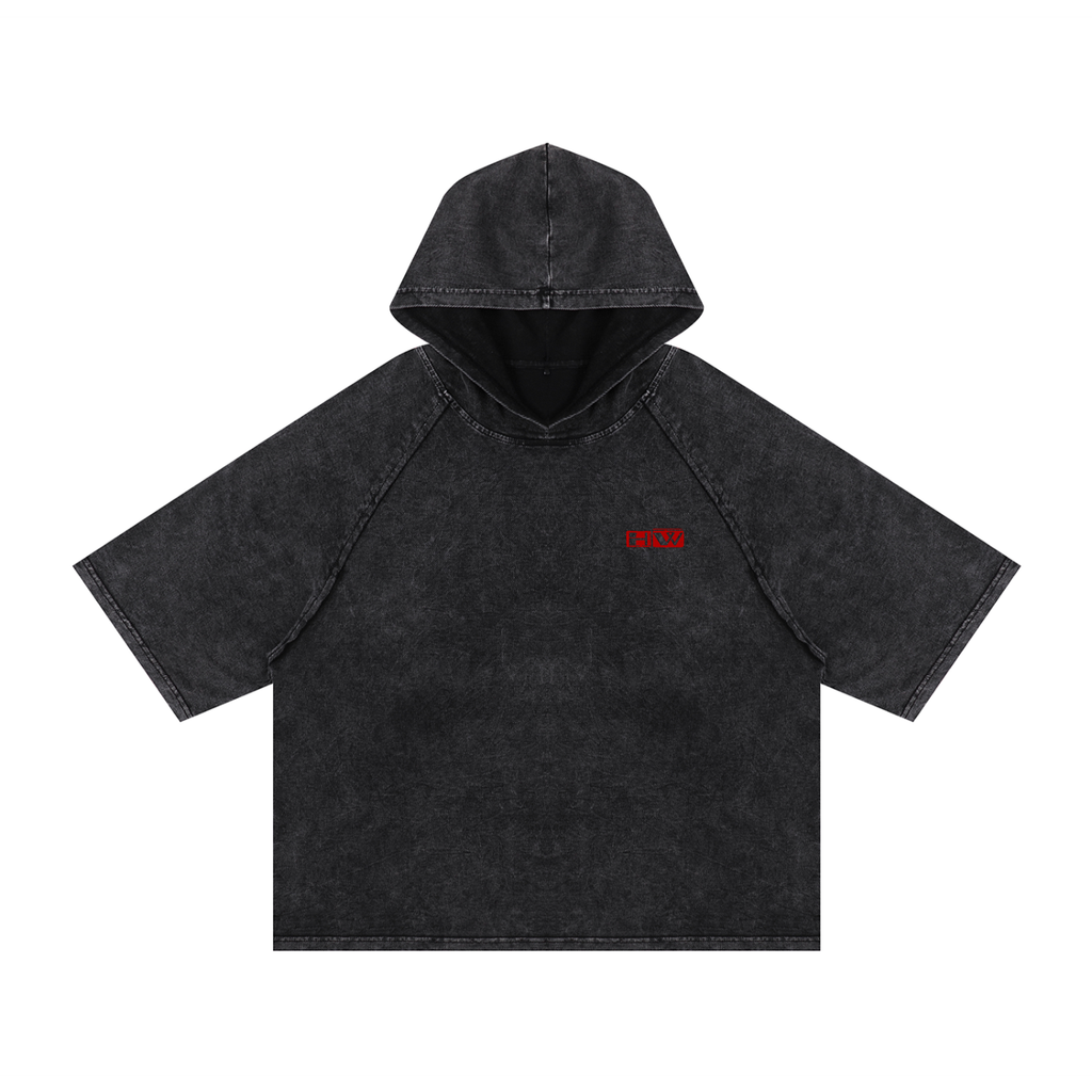 Snow Washed Hooded Boxy T-Shirt
