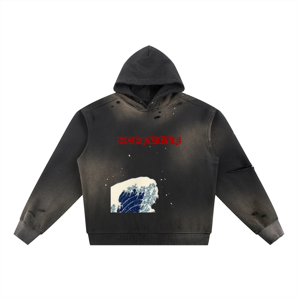 Sun Fade Frayed Fleece Hoodie