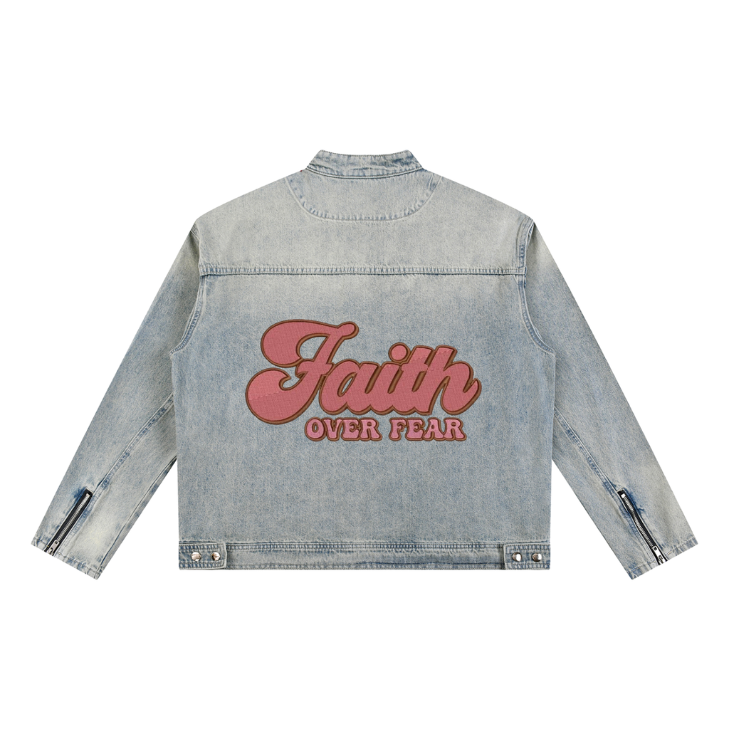 Vintage Wash Zip Denim Jacket