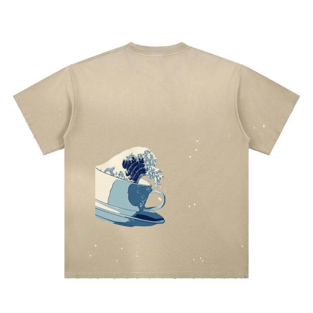 Hand-Frayed Sunfade Paint Splatter T-Shirt