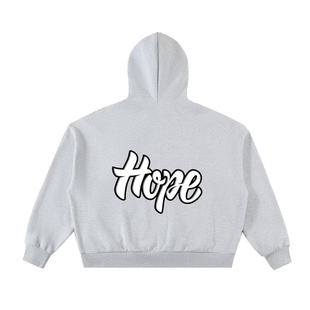Fleeced Full-Zip Boxy Hoodie