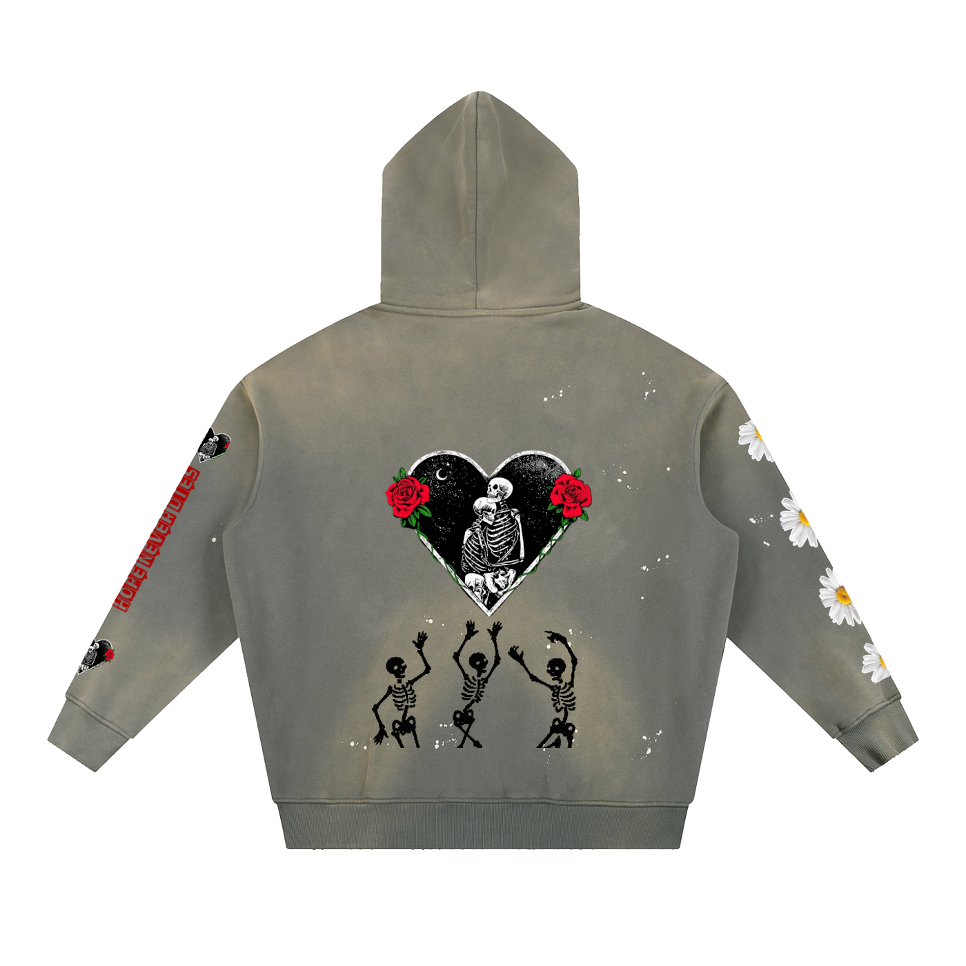 Vintage Washed Frayed Fleece Hoodie